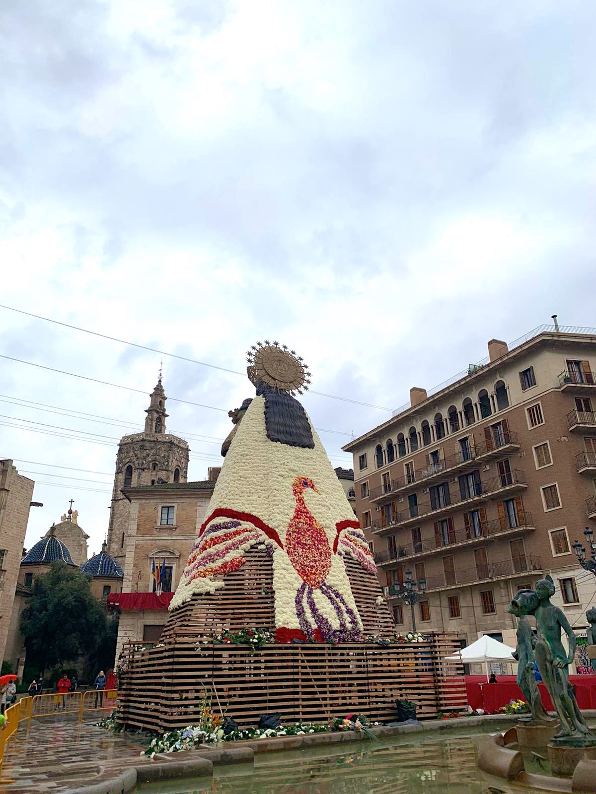 Virgen ofrenda detrás Fallas 2022, Mama Ía blog