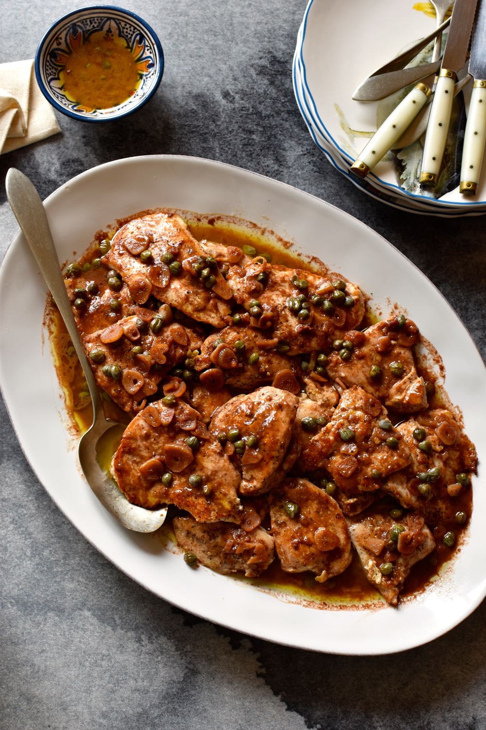 DSC_0806 Chicken lemon and capers in a port sauce, Mama Ía blog