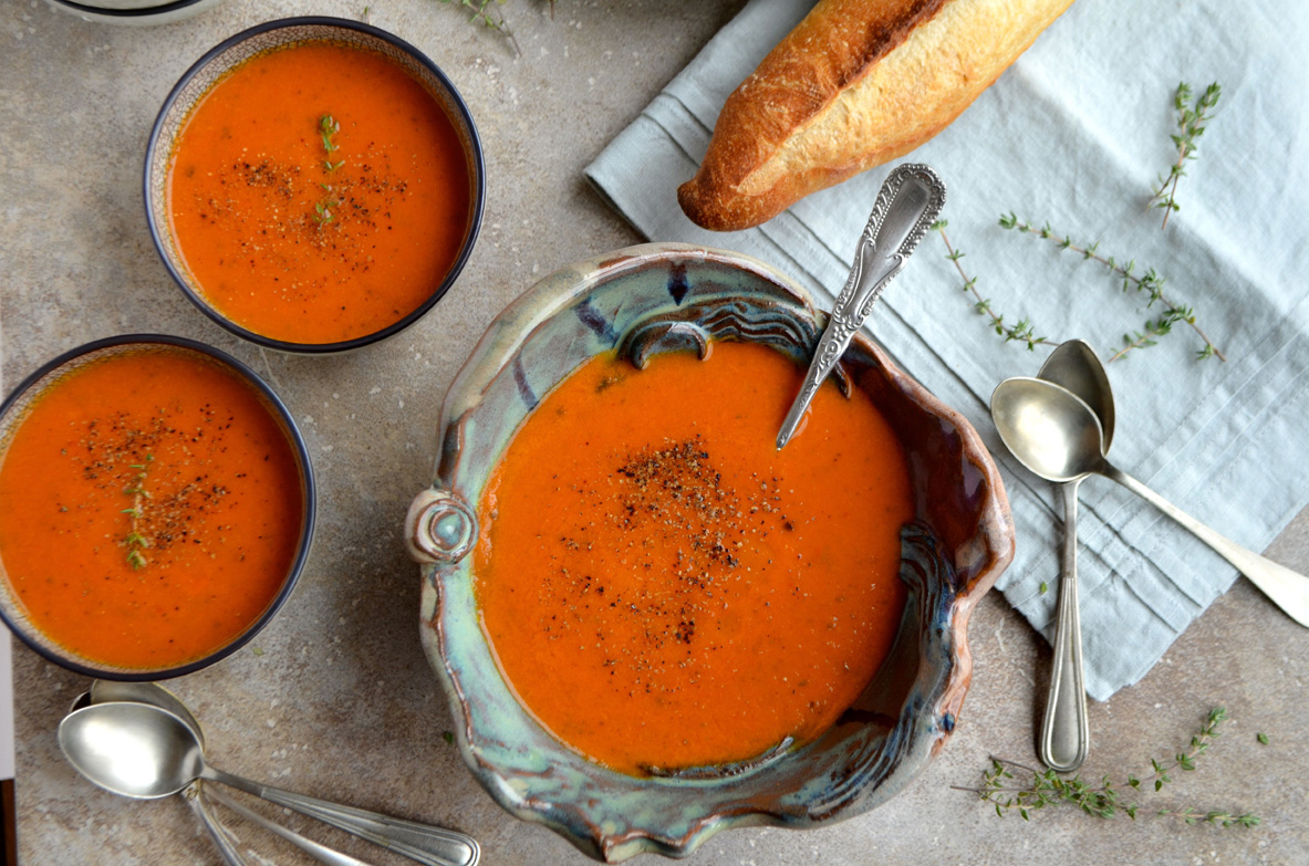 Tomato basil soup, Mama ía