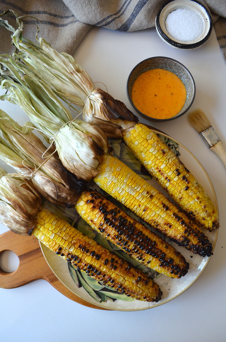 Grilled corn with ñora allioli, Mama ía blog