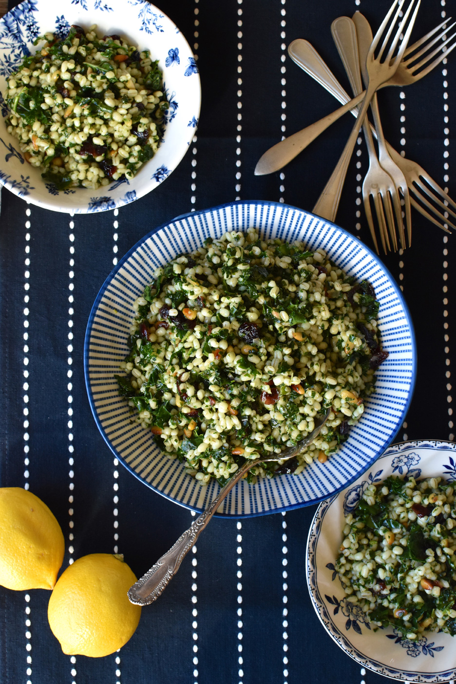 Barley and Kale Salad with Pine Nuts and Cherries, the World's ...