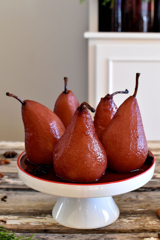 Pears poached in red wine, Mama Ía blog
