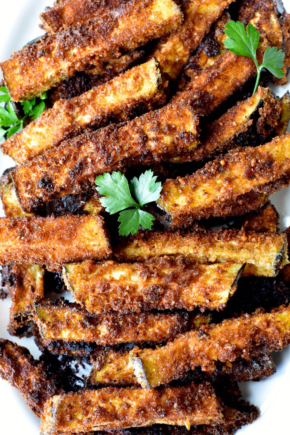 Fried eggplant sticks, Mama Ía blog