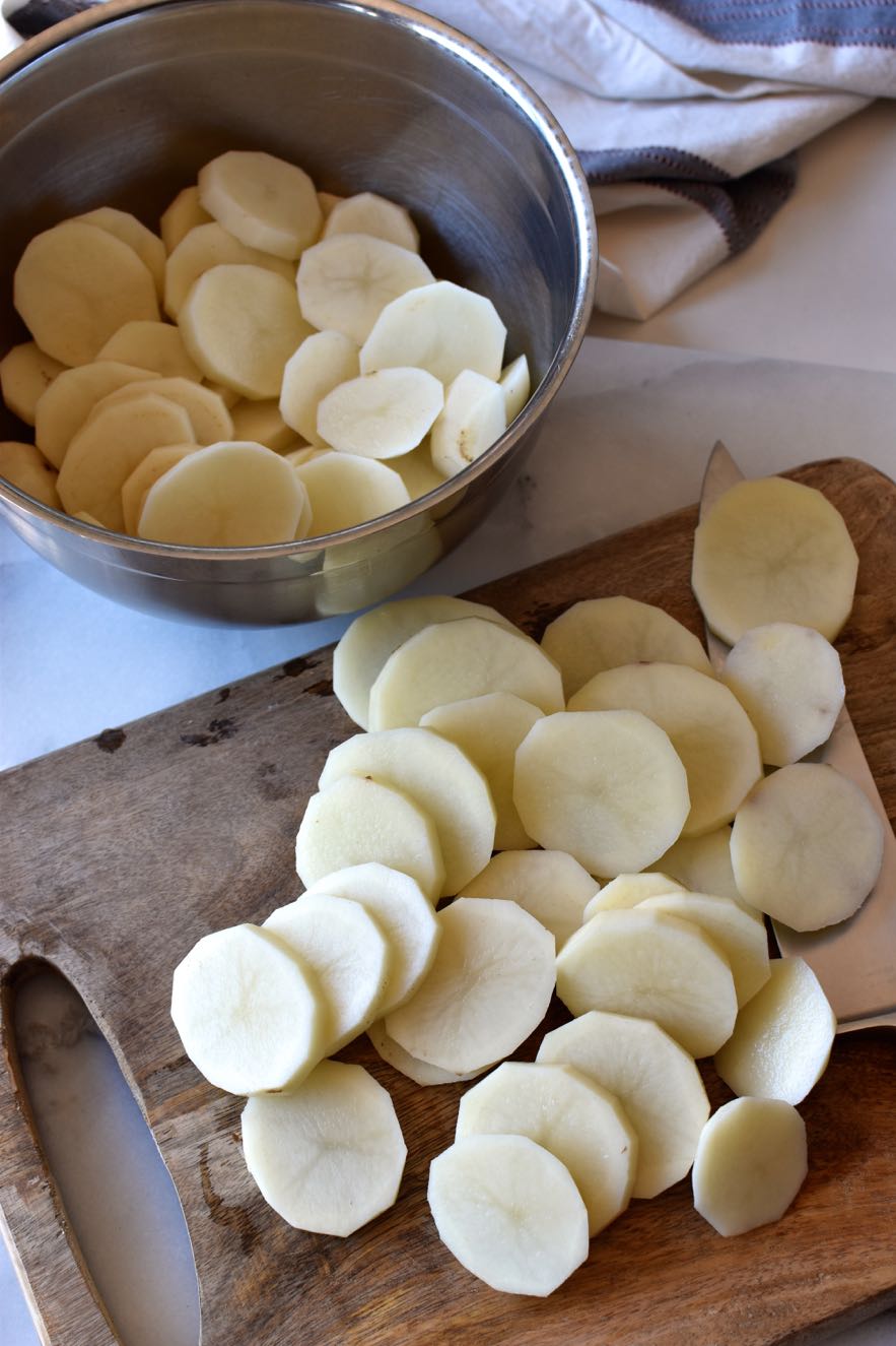 Potatoes for baked sea bream, Mama Ía blog