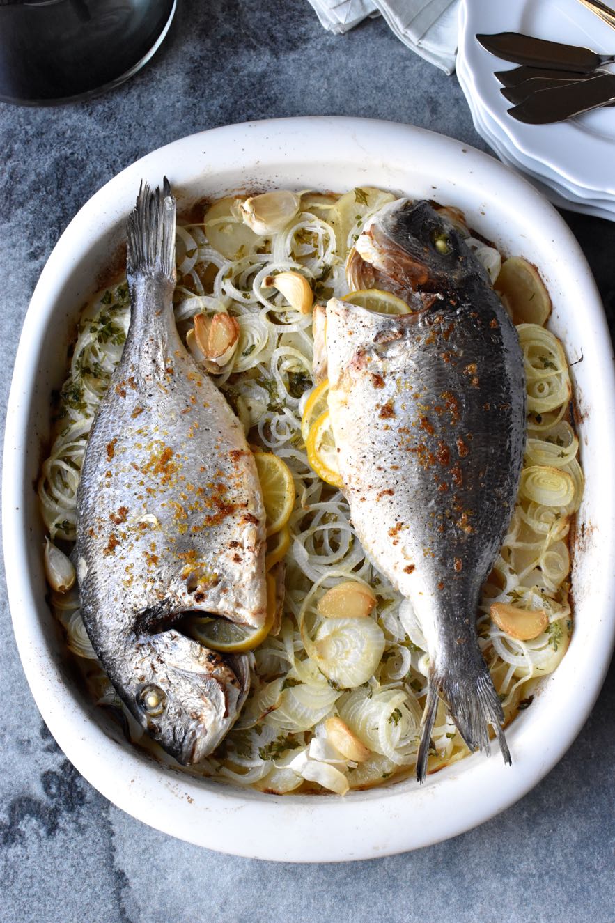 Baked sea bream, Mama Ía blog